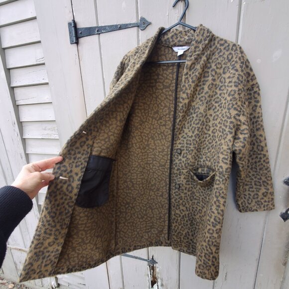 Old Navy Leopard Print Long Line Cardigan Coat, Women's S - Picture 10 of 13
